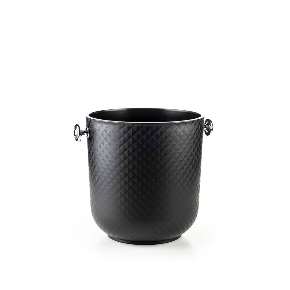 Diamond wine bucket in satin black san cm 20