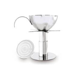 Wine funnel with sieve and Pulltex steel base cm 7