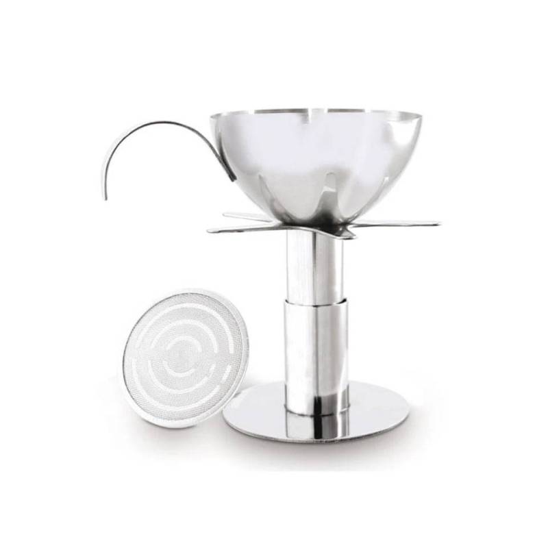 Wine funnel with sieve and Pulltex steel base cm 7