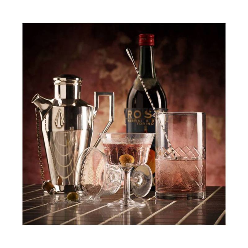 Retro Fizz Urban Bar Glas Becher mit Dekoration cl 20