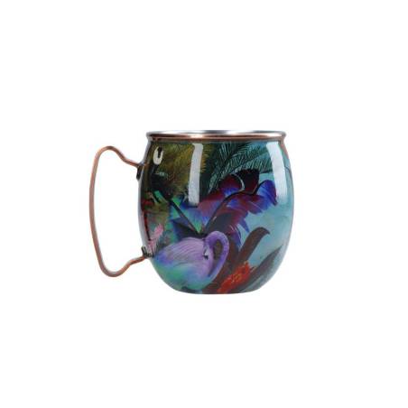 moscow mule stahlbecher mit mehrfarbigem flamingo dekor cl 45