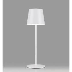 One Light Stem rechargeable led lamp shade white