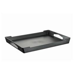 Diamond Capri rectangular tray in black polystyrene cm 51x35.5x5