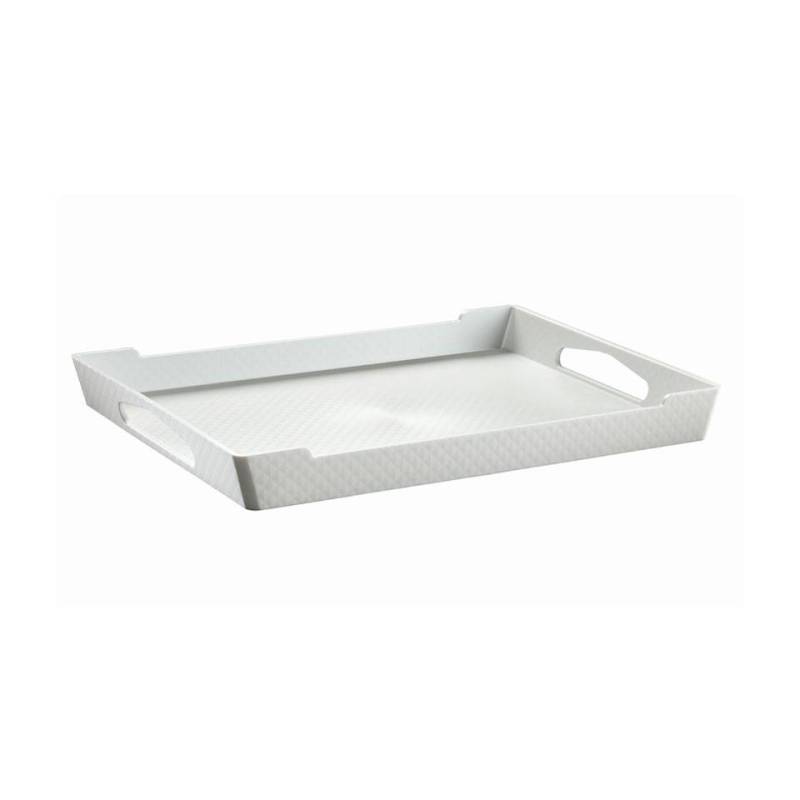 Diamond Capri rectangular tray in white polystyrene cm 51x35.5x5