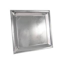 Hammered stainless steel Montecarlo square tray cm 42x42