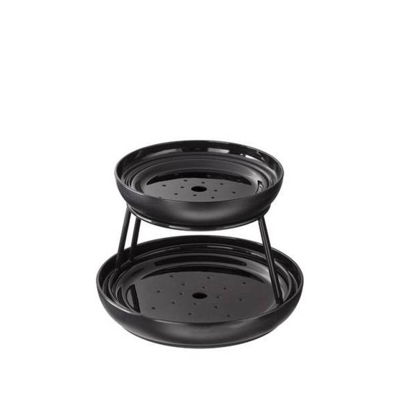 Metal and black melamine 2 tier seafood riser