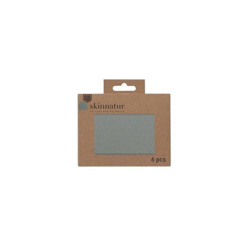 Sottobicchiere rettangolare Skinnatur in pelle riciclata grigia elephant  cm 13x10