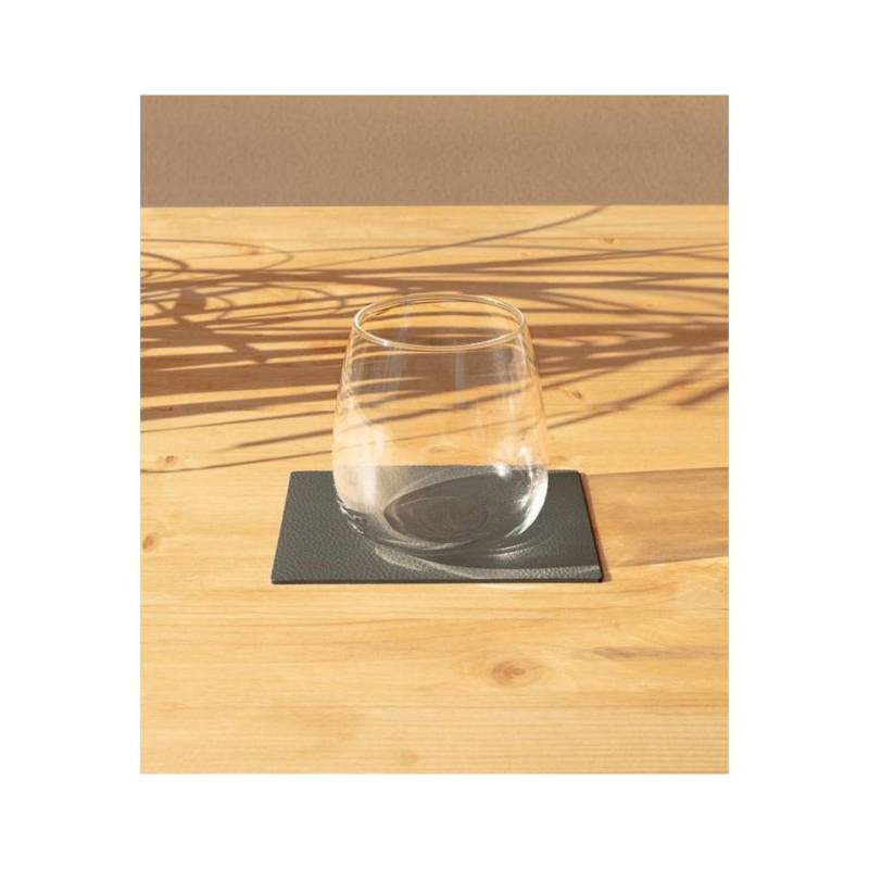 Tornado gray recycled leather rectangular Skinnatur coaster cm 13x10