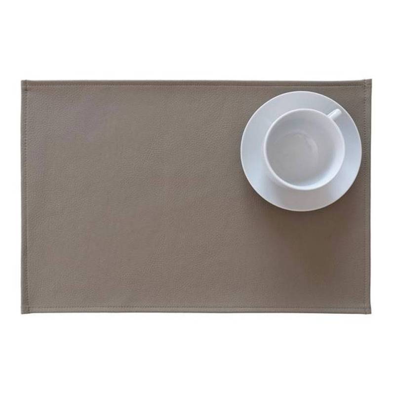 Tovaglietta rettangolare Monaco in pelle sintetica taupe cm 30x45