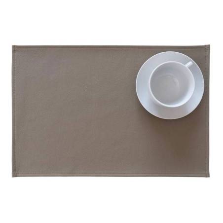 Monaco rectangular placemat in taupe synthetic leather 30x45 cm