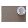 Monaco rectangular placemat in taupe synthetic leather 30x45 cm