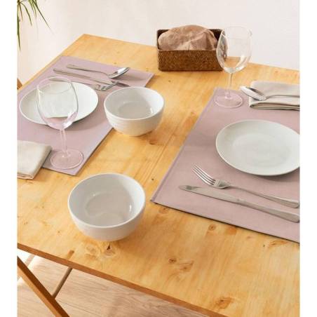 Monaco rectangular placemat in synthetic leather cloud rose 30x45 cm