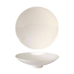 White porcelain coupe plumage bottom plate 25.5 cm